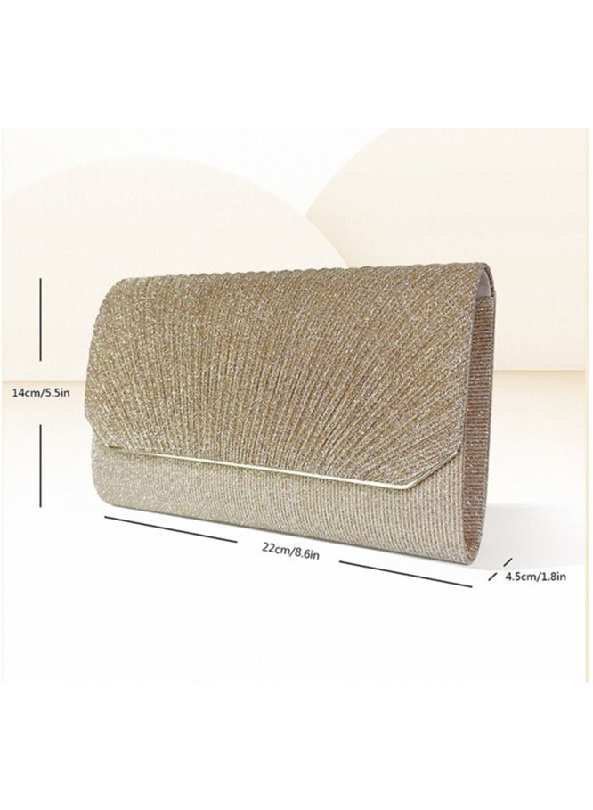 Gloden سلسلة قابلة للفصل متلألئة مساء القابض مع مخلب المغلف الفاخر مع حفل زفاف رسمي كوكتيل - Image 2