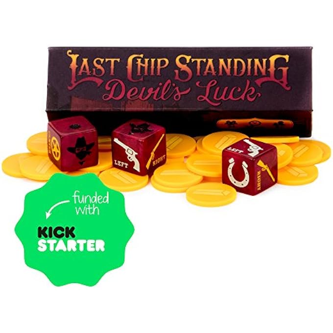 Brybelly Last Chip Standing Devils Luck  Fast Light  Fun Pocket Classic Family Dice Game  Includes 19mm Custom Dice 24 Yellow Mini Chips and Magnetic Carry Case  Travelfriendly Tabletop Board Game - Image 2