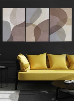 LOWHA Set Of 3 Framed Canvas Wall Arts Stretched Over Wooden Frame Abstract Paintings For Home Living Room Office Decor  - Image 3