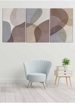 LOWHA Set Of 3 Framed Canvas Wall Arts Stretched Over Wooden Frame Abstract Paintings For Home Living Room Office Decor  - Image 1