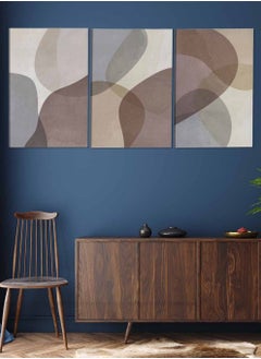 LOWHA Set Of 3 Framed Canvas Wall Arts Stretched Over Wooden Frame Abstract Paintings For Home Living Room Office Decor  - Image 2