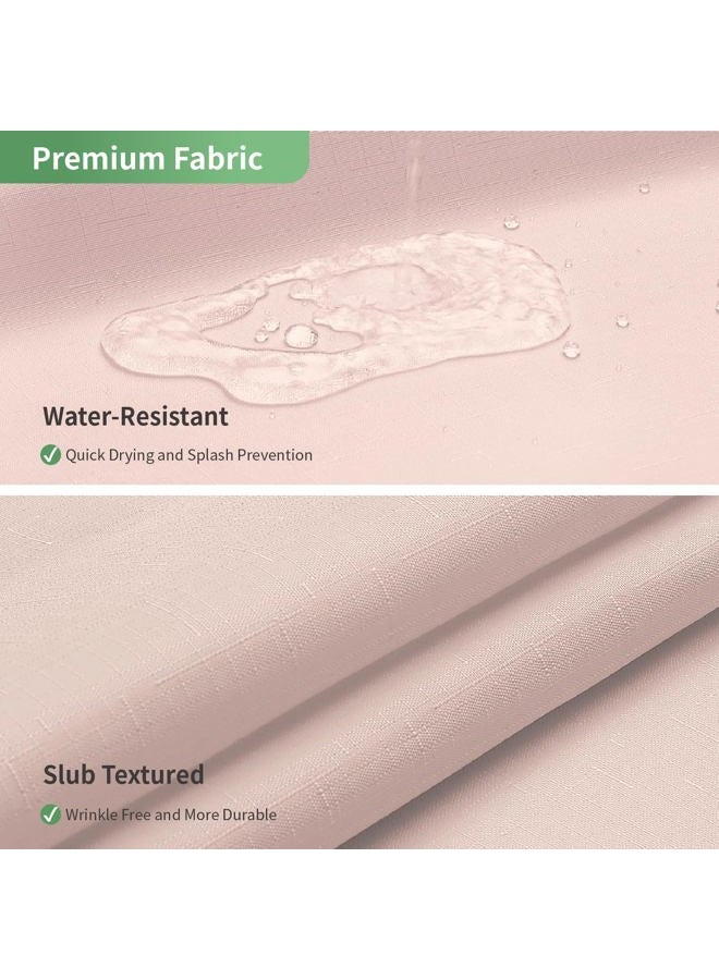 eachope Blush No Hook Shower Curtain with Snap-in Fabric Liner Set,Slub Textured Fabric Shower Curtains for Bathroom,Hotel Style Modern Shower Curtain,Water Repellent & Washable,71x74(72) - Image 5