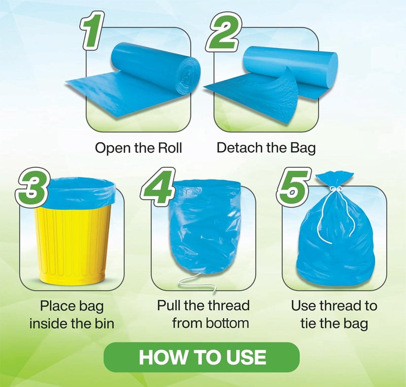 shalimar أكياس قمامة معطرة (عطر اللافندر) مميزة | متوسطة 19 × 21 بوصة | 120 كيس (30 كيس × 4 لفات) | كيس سلة المهملات/كيس قمامة | (أزرق) - صندوق مثقوب لتسهيل السحب - Image 4