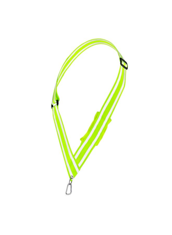 Navaris Reflective Sash For Walking At Night Cycling Running Reflector Gear With Pocket And Carabiner Clip For Men And Women Yellow - Image 1