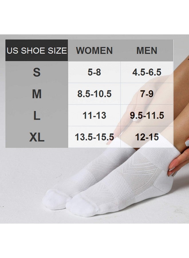 CS CELERSPORT CelerSport 6 Pack Men's Ankle Socks with Cushion, Sport Athletic Running Socks, White, Large - Image 2