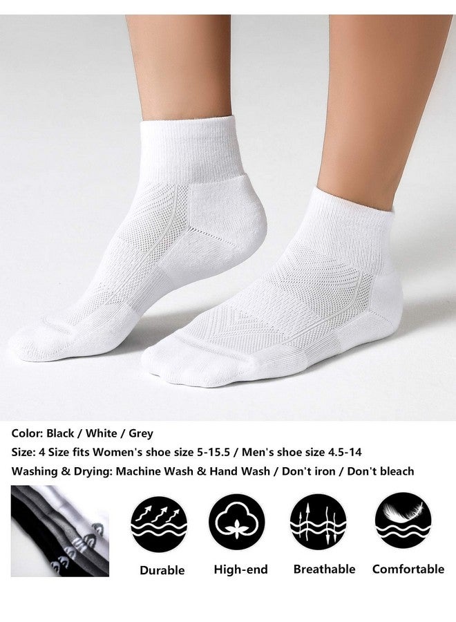 CS CELERSPORT CelerSport 6 Pack Men's Ankle Socks with Cushion, Sport Athletic Running Socks, White, Large - Image 3