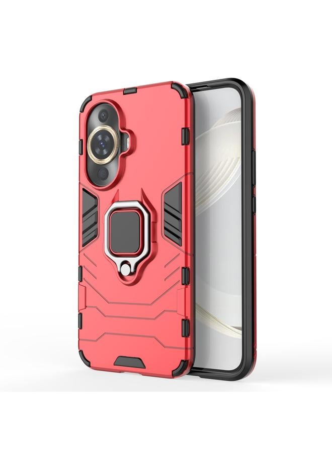 زبون جراب لهاتف Huawei nova 11 مزود بحلقة مغناطيسية من البولي كربونات + جراب هاتف من مادة TPU - Image 1