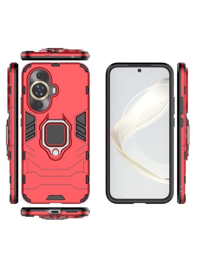 زبون جراب لهاتف Huawei nova 11 مزود بحلقة مغناطيسية من البولي كربونات + جراب هاتف من مادة TPU - Image 3