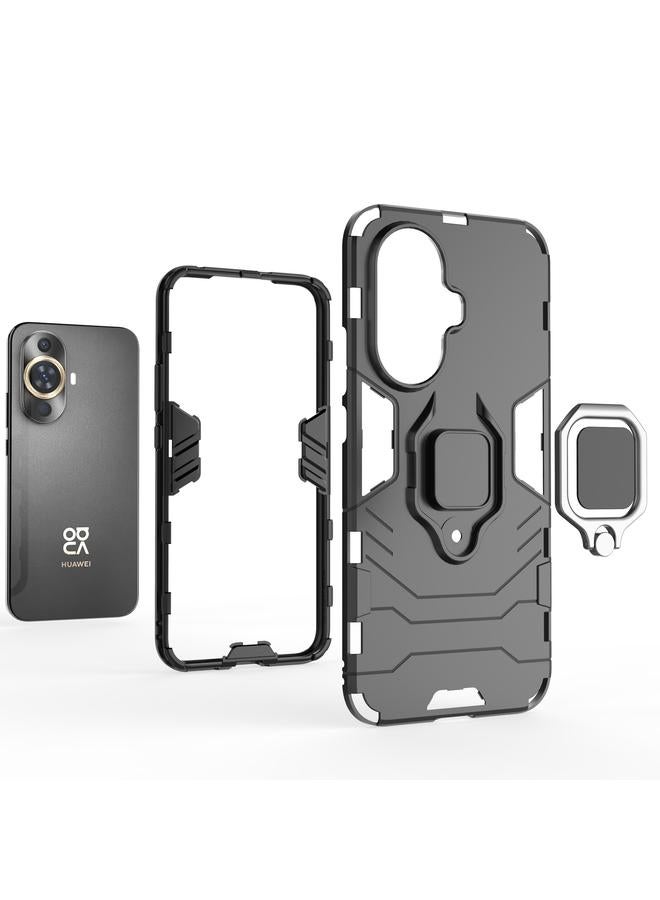 زبون جراب لهاتف Huawei nova 11 مزود بحلقة مغناطيسية من البولي كربونات + جراب هاتف من مادة TPU - Image 5