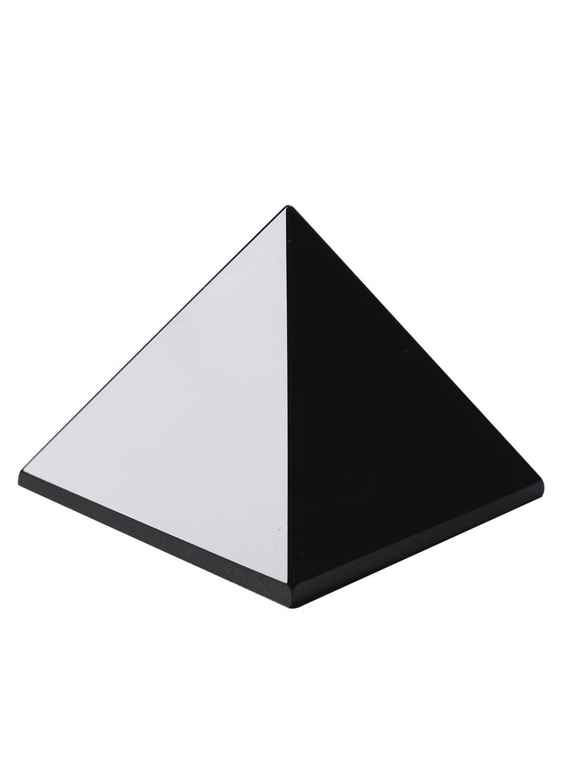 SYOSI Natural Black Obsidian Crystal Pyramid Energy Generator, Healing Crystal, Pyramid Crystal, for Protection Positive Energy, Natural Quartz for Chakra Reiki Home Decor - Image 1