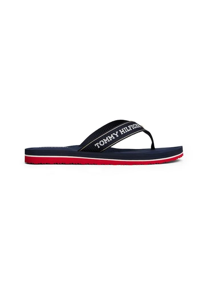 تومي هيلفيغر Jacquard Logo Fine Cleat Flip-Flops