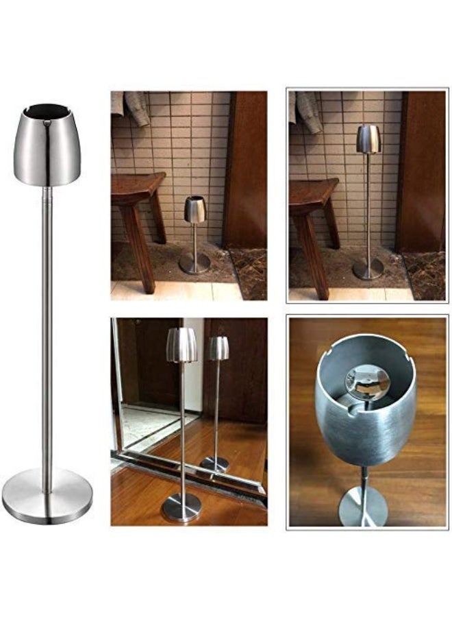 Stainless Steel Height Adjustable Telescopic Standing Ashtray, Windproof Floor Ashtray - Image 2