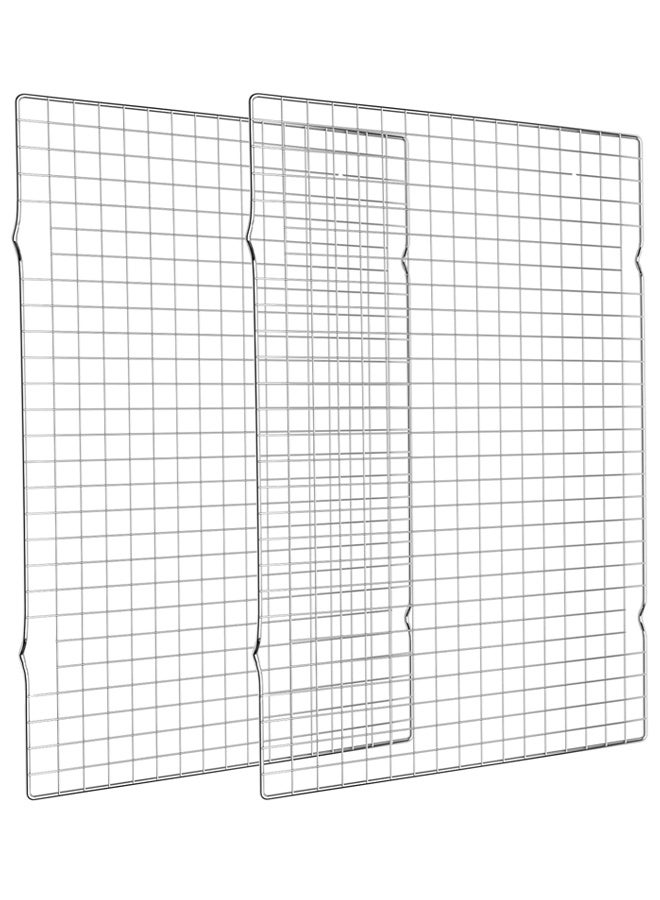 Ultra Cuisine Oven-Safe, Dishwasher-Safe 100% Stainless Steel Cooling and Baking Rack Set Heavy Duty Tight-Wire - 10 x 16-inch - Set of 2 - Half Sheet Pan Cooling Racks  - Image 1