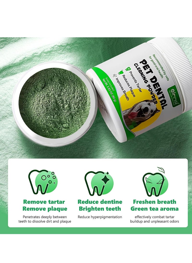 PET - Dental Cleaning Powder For all Dogs Reduces Plaque Prevents Tartar Improves Breath Net Wt 2.82 OZ 80 gPack of 1Pet Dental Cleaning Powder - Image 1