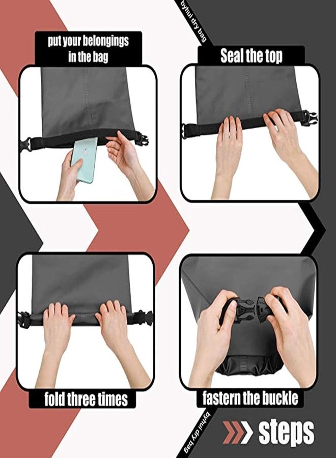 AMIRATE PVC Waterproof Dry Bag Sack - Floating Ocean Bag Pack for Camping, Hiking, Boating & Travel, Durable Water-Resistant Storage, Black Color (10 Liter) - Image 4