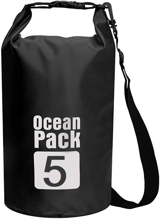 AMIRATE PVC Waterproof Dry Bag Sack - Floating Ocean Bag Pack for Camping, Hiking, Boating & Travel, Durable Water-Resistant Storage, Black Color (10 Liter) - Image 1
