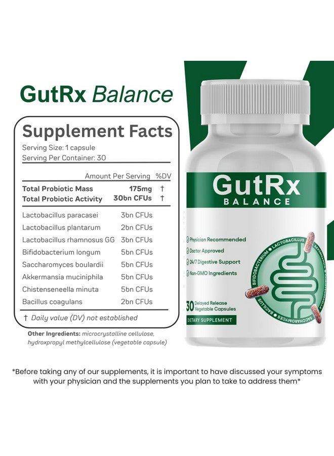 غوتRx - توازن، تحكم في جهازك الهضمي، بناء حاجز جدار الأمعاء، تقليل الإسهال والبراز السائل، مكمل بروبيوتيك يصلح الهضم بعد المضادات الحيوية، إعادة ملء الميكروبيوم - Image 4
