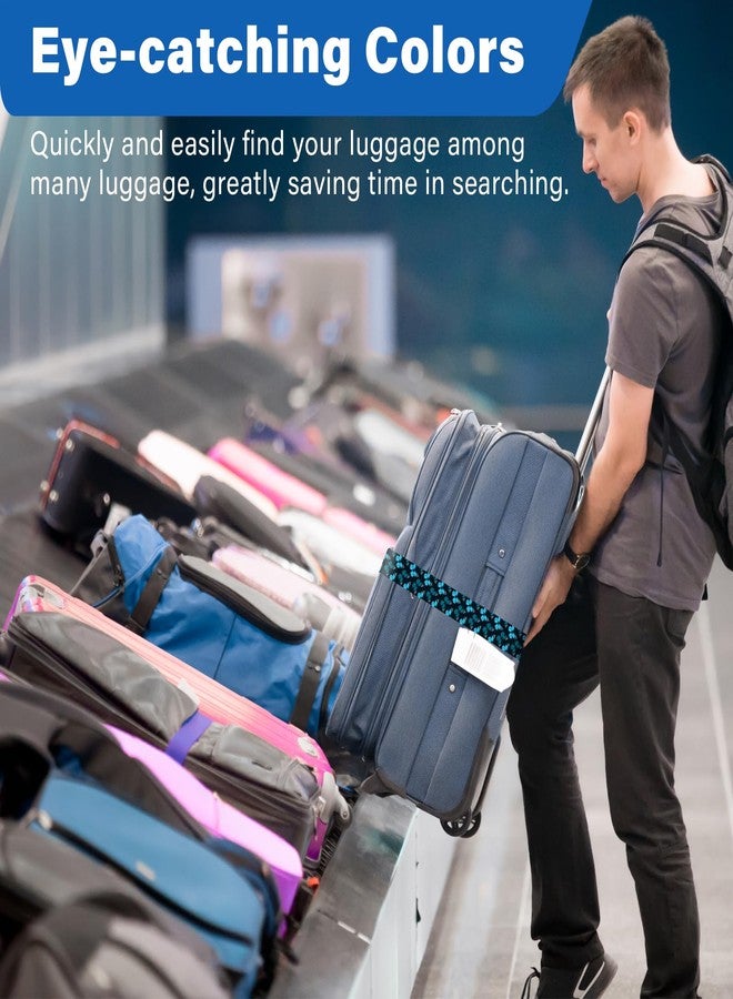 ZHOMA Luggage Straps for Suitcases, Travel Adjustable Belt with Quick Release Buckle, Heavy Duty Nylon Bag Packing Strap, Unique Bright Identifiers Business Travel Accessories (2 Pack)-Blue Butterfly - Image 5