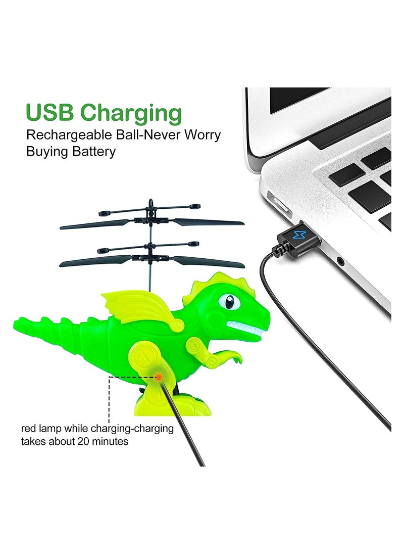 SYOSI Flying Toys, Dinosaur Remote Control Helicopter, Boys Girls Rc Flying Toy Gifts, Rechargeable Flying Dragon Toy Infrared Induction Helicopter for Boys Girls 6 7 8 9 Year Old Birthday Gift  - Image 3