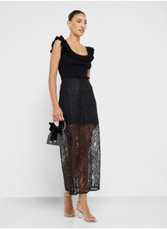 Ginger Lace Detail A Line Maxi Skirt  - Image 1
