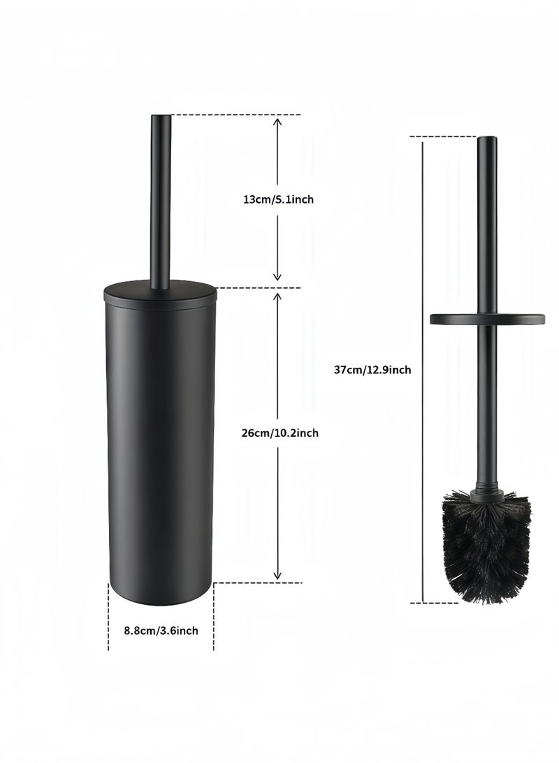 Peachjoy Stainless Steel 304 Toilet Brush and Holder Set - Brushed Nickel/Black, Freestanding Bathroom Cleaning Tool with Rustproof Design - Image 5