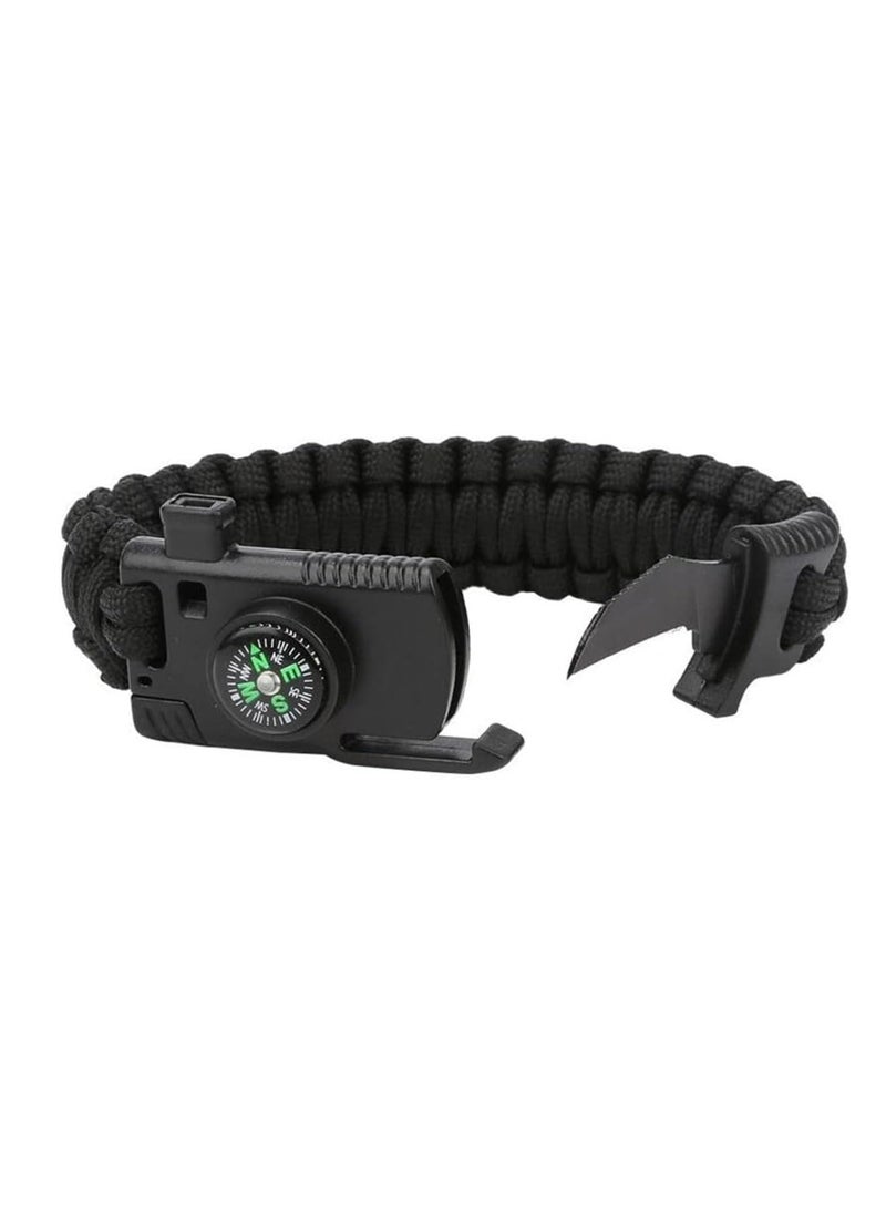 Generic Paracord bracelet with blades - fire starter - whistle - compass, suitable for emergencies, safety, and camping trips, multi-colored  - Image 2