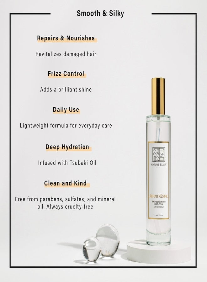 Nature Elixir REHAB REGIME Lightweight Anti-Frizz Serum for Damaged Hair - Leave-In Treatment - 3.4oz | 100ml - Image 3