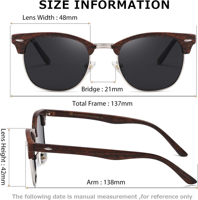 AEVOGUE Polarized Sunglasses For Women And Men Semi Rimless Frame Retro Sun Glasses AE0369 - Image 4