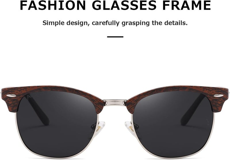 AEVOGUE Polarized Sunglasses For Women And Men Semi Rimless Frame Retro Sun Glasses AE0369 - Image 3