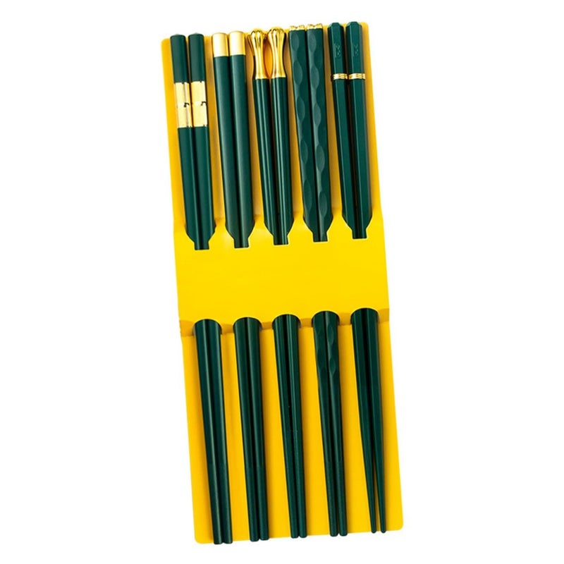 Reusable Fiberglass Chopsticks 5 Pairs Heat Resistant Non Slip Japanese Chinese Style For Home Dining Sushi - Image 1