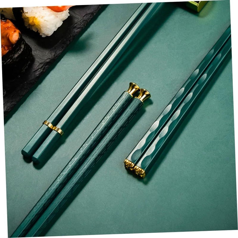 Reusable Fiberglass Chopsticks 5 Pairs Heat Resistant Non Slip Japanese Chinese Style For Home Dining Sushi - Image 4