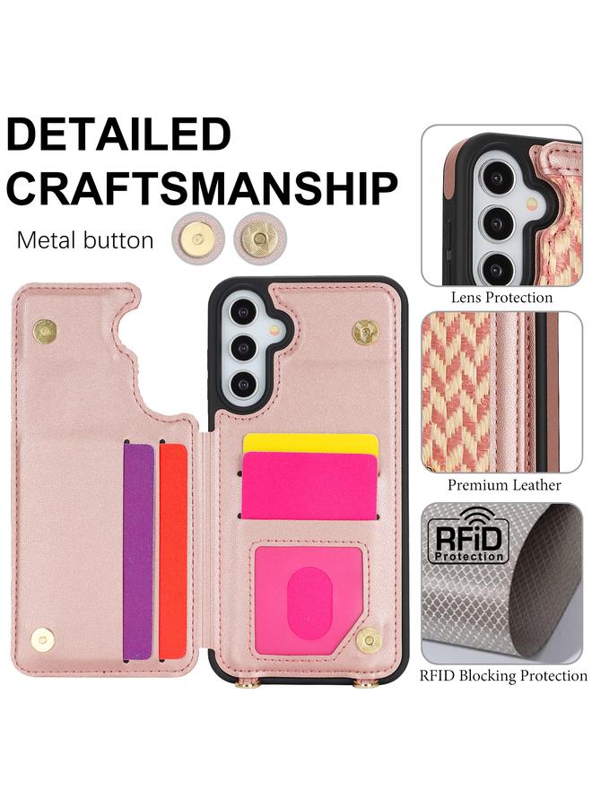 S-TOP Case For Samsung Galaxy A14 5G / 4G Double Bckle Card Slot Full Coverage Phone Case with Cross-body Strap - Image 3