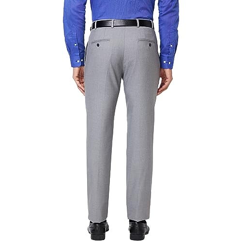 Raymond Men's Slim Mid Rise Pants (RMTS04945-G4_Medium Grey - Image 4