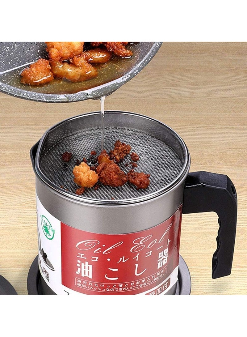 وعاء مصفاة زيت من الستانلس ستيل علبة فلتر زيت منزلية (1.7 لتر ) - Image 1