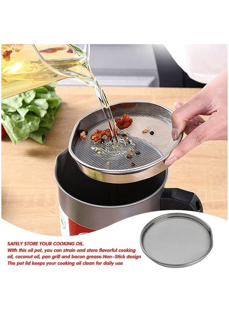 وعاء مصفاة زيت من الستانلس ستيل علبة فلتر زيت منزلية (1.7 لتر ) - Image 3