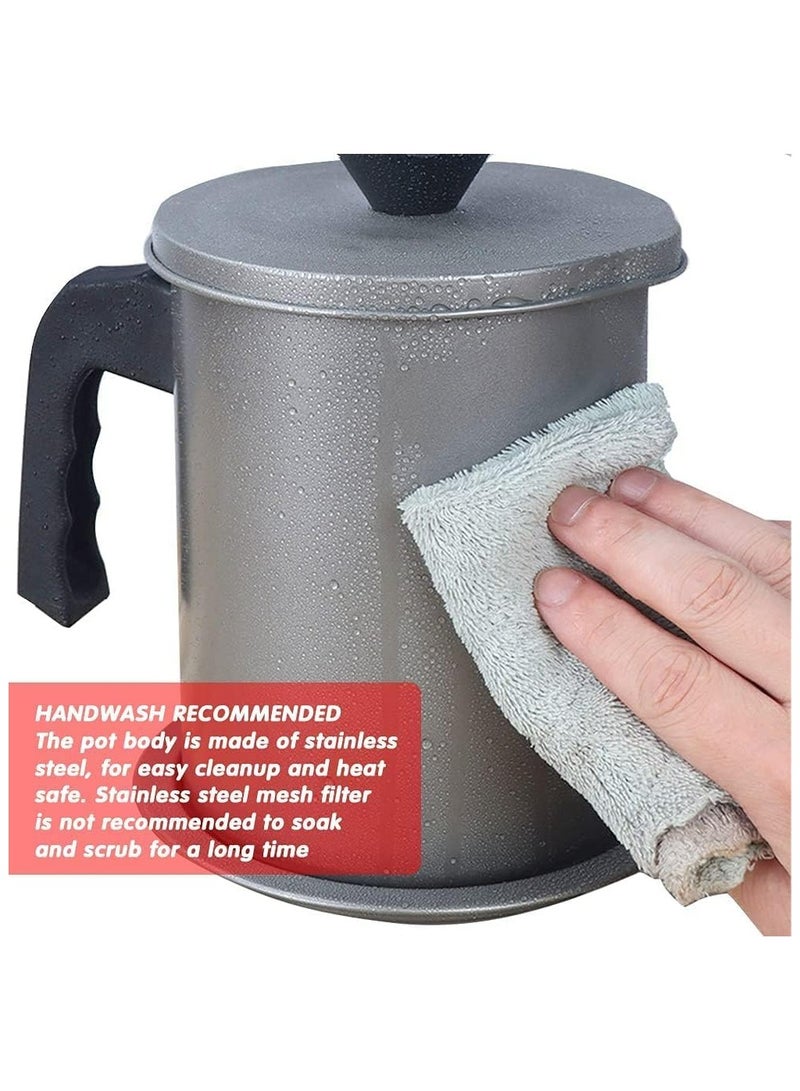 وعاء مصفاة زيت من الستانلس ستيل علبة فلتر زيت منزلية (1.7 لتر ) - Image 5