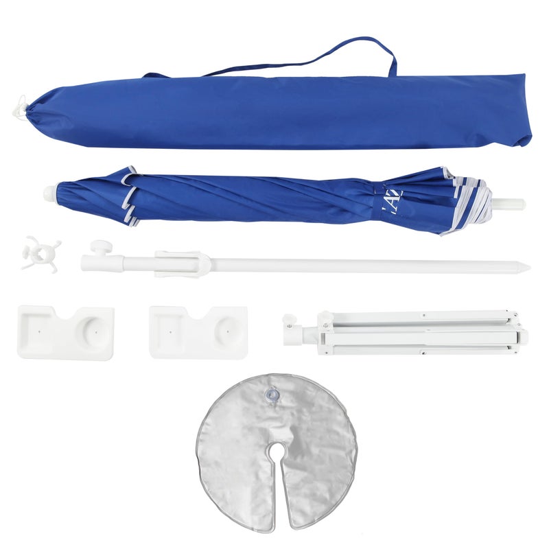 Seazul 6.5ft Sun Shade Umbrella, Portable Umbrella with Stand for Sports, Water Weight Bag, Adjustable and Lightweight, Sun Protection, Royal Blue - Image 5