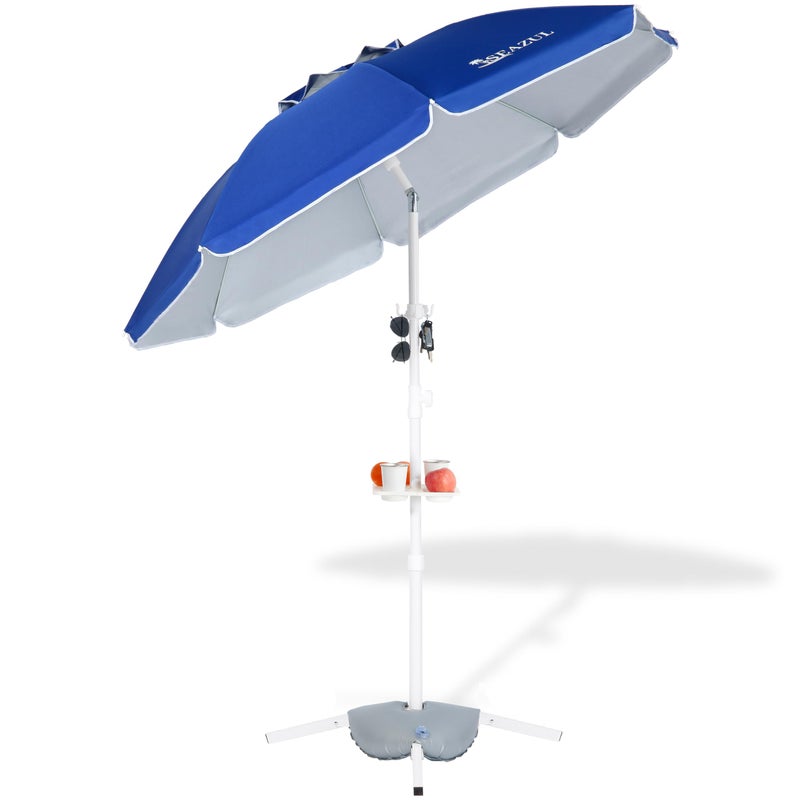 Seazul 6.5ft Sun Shade Umbrella, Portable Umbrella with Stand for Sports, Water Weight Bag, Adjustable and Lightweight, Sun Protection, Royal Blue - Image 1
