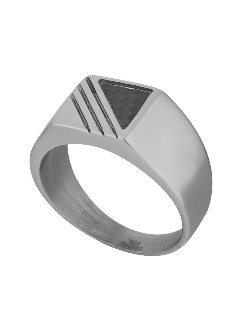 Guy Laroche Stainless Steel Ring with Black Ion Plating For Men, Silver and Black, Sz 52, 4TX002AV-52 - Image 2