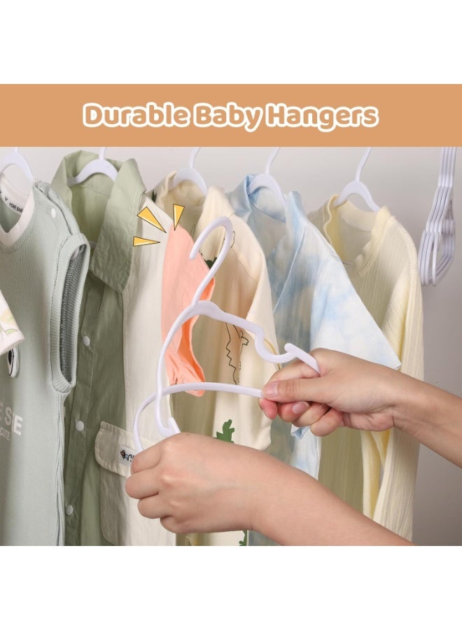 INSIJAM 40 Pack White Baby Hangers 11.42 Inch - Kids Non-Slip Clothes Hangers for Infant and Child Durable Plastic Children's Hangers for Closet Pants Coats Skirts - Image 5