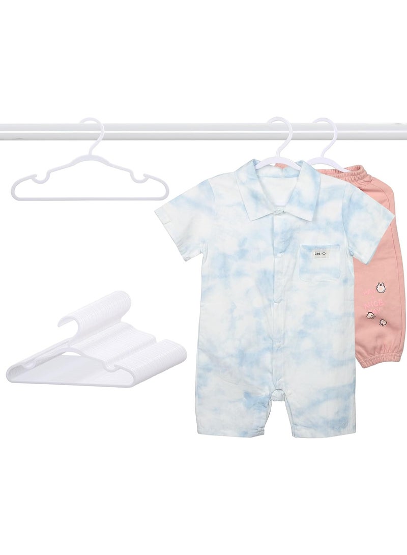 INSIJAM 40 Pack White Baby Hangers 11.42 Inch - Kids Non-Slip Clothes Hangers for Infant and Child Durable Plastic Children's Hangers for Closet Pants Coats Skirts - Image 1
