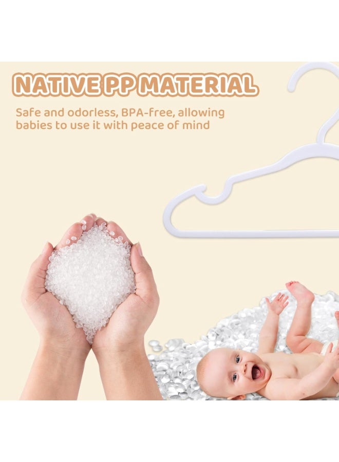 INSIJAM 40 Pack White Baby Hangers 11.42 Inch - Kids Non-Slip Clothes Hangers for Infant and Child Durable Plastic Children's Hangers for Closet Pants Coats Skirts - Image 4