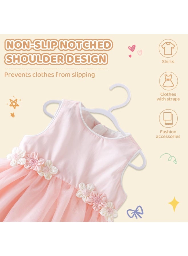 INSIJAM 40 Pack White Baby Hangers 11.42 Inch - Kids Non-Slip Clothes Hangers for Infant and Child Durable Plastic Children's Hangers for Closet Pants Coats Skirts - Image 3