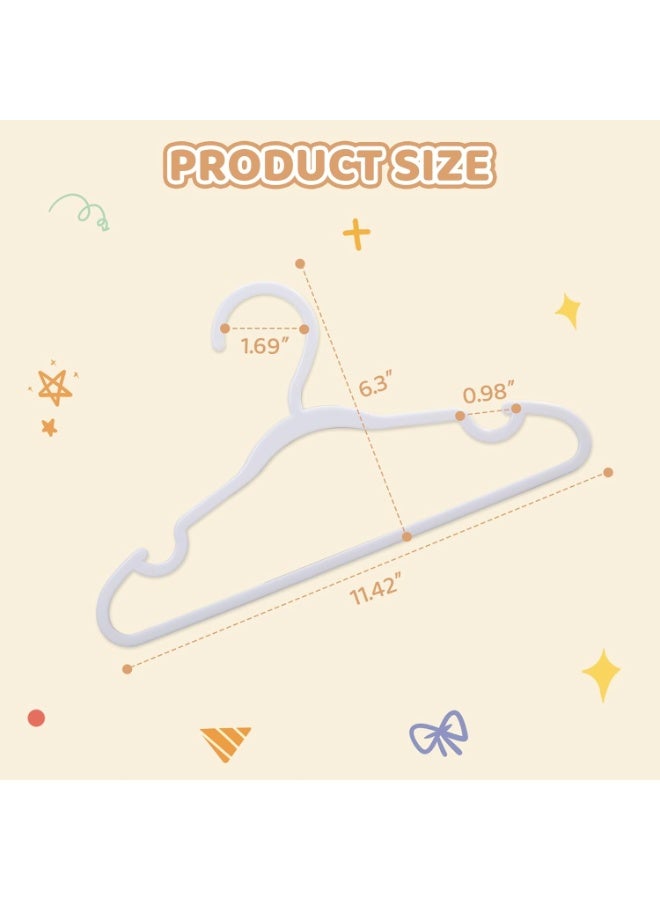 INSIJAM 40 Pack White Baby Hangers 11.42 Inch - Kids Non-Slip Clothes Hangers for Infant and Child Durable Plastic Children's Hangers for Closet Pants Coats Skirts - Image 2