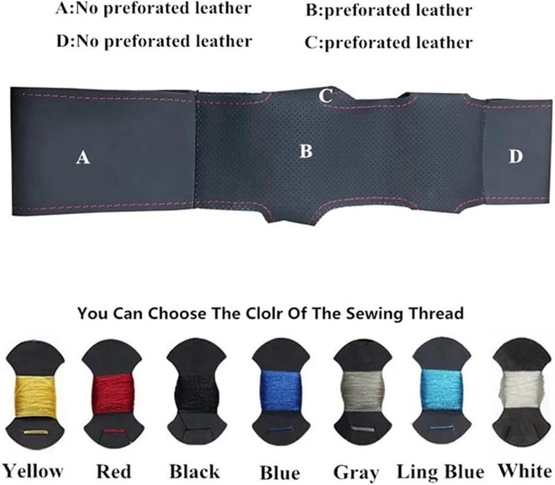 Wivplex Black Leather Steering Wheel Cover for Toyota C-HR - Image 3