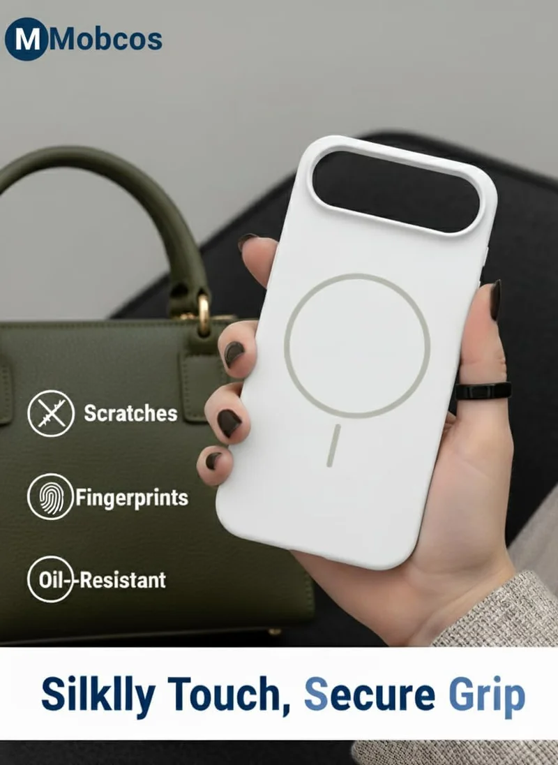 Mobcos Mobcos iPhone 17 Air White Mobcos iPhone 17 Air White Luxury Magnetic Compatible for iPhone Series – Shockproof, Slim Fit, Soft-Touch Protective Cover with Magnetic Wireless Charging Support  | Best Price UAE