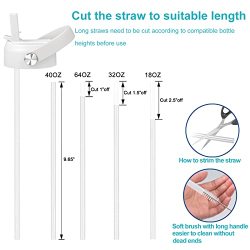 KMN Straw Lid for Hydro Flask Wide Mouth, Lids with Straws for Hydroflask 12 16 18 20 32 40 oz, Replacement Cap for Hydroflask, Top Sport Bottle Lids Accessories,White - Image 4