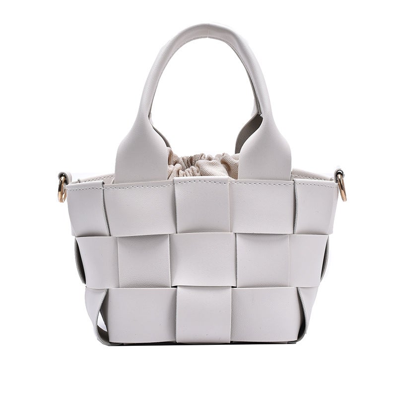 Korean Style Woven Portable Bucket Bag Women'S 2024 Spring And Arrival Trendy All-Match Mini Vegetable Basket Shoulder Crossbody Bag - Image 1