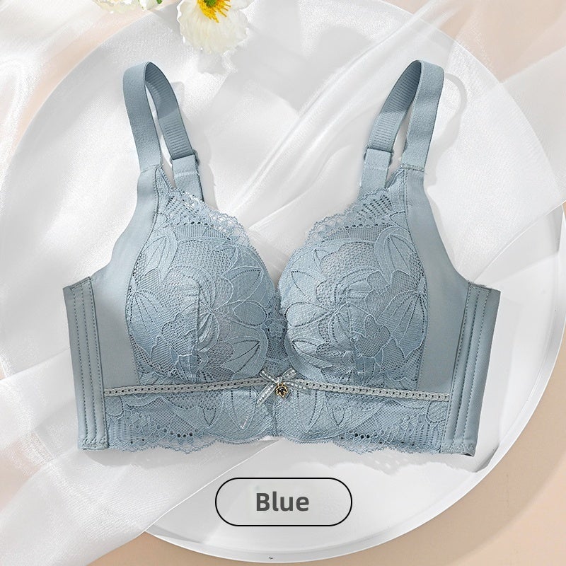 Women's Wireless Push-Up Bra with 5-Row Back Closure