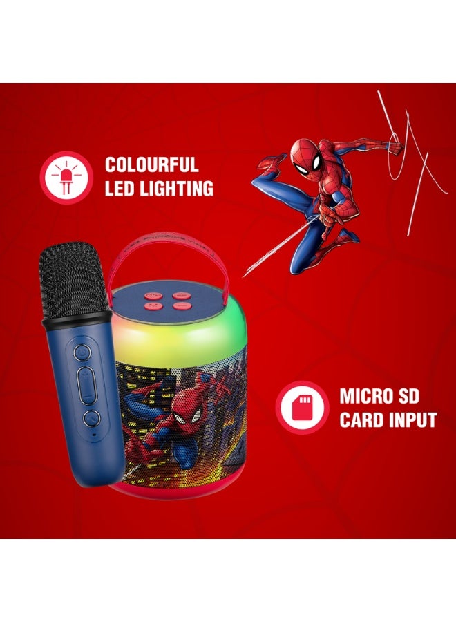 SMD Spider-Man LED Karaoke Speaker with Microphone | Kids karaoke speaker with Spider-Man design, LED lights, microphone, and fun singing features for interactive play - Image 3